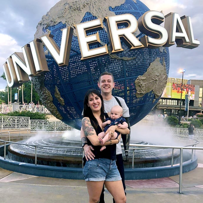 Austin, Wife and Child at Universal Studios