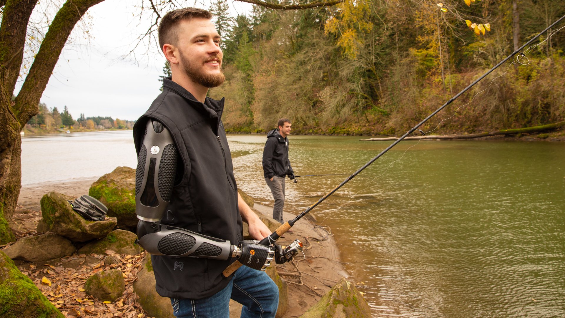 Arm Dynamics patient fishing in Oregon