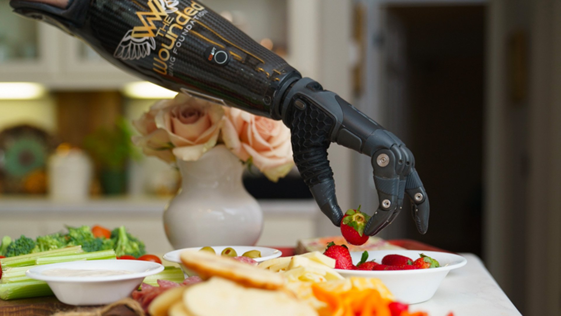 The Taska Hand is useful in the kitchen grasping small objects.