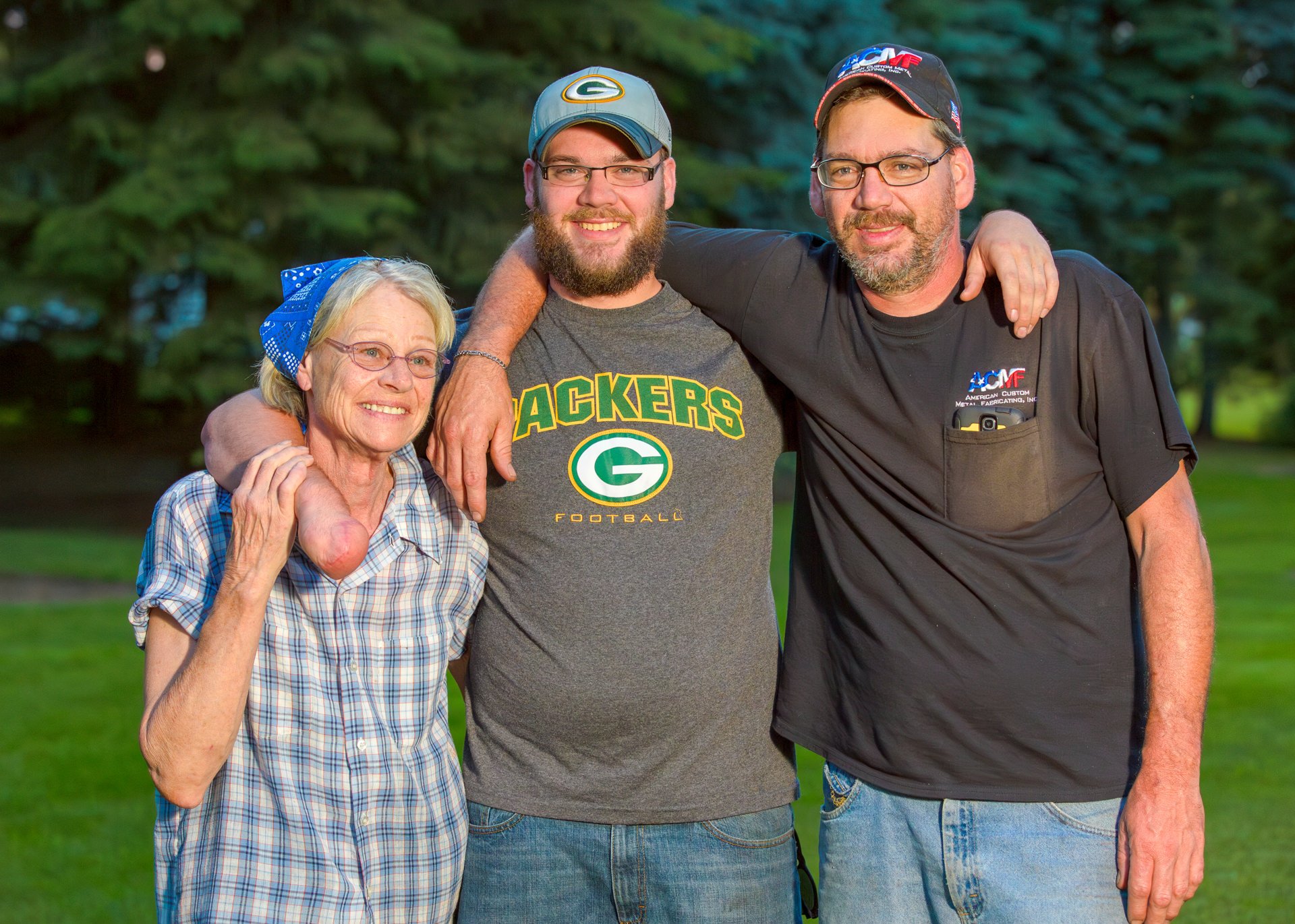 Alex Krueger with his family in Wisconsin