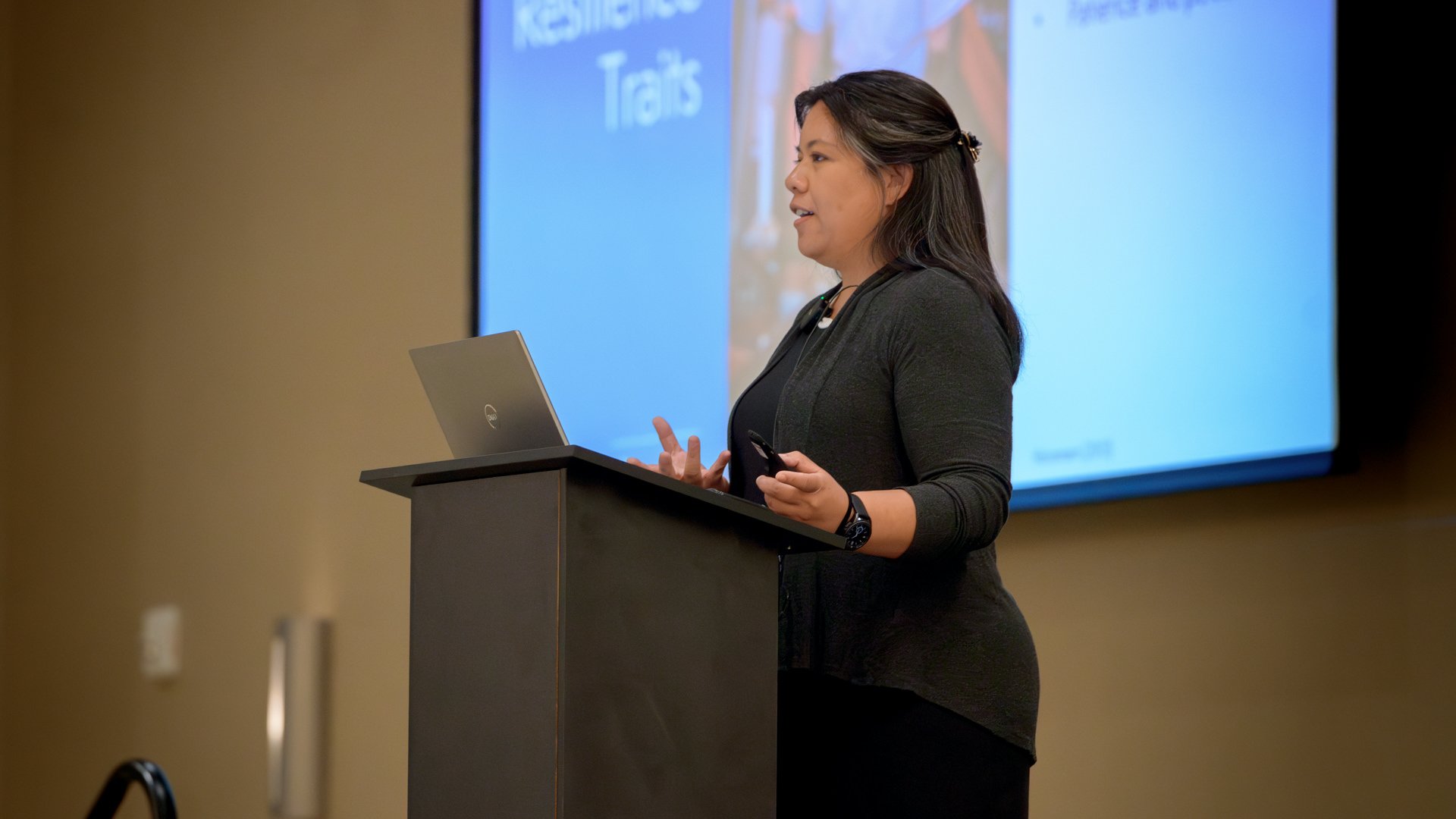 An Arm Dynamics Clinical Therapy Specialist presents a lecture on our Holistic Care Model