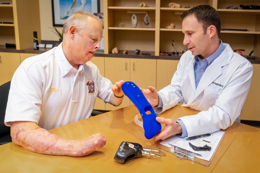Arm Dynamics Prosthetist and Burn patient