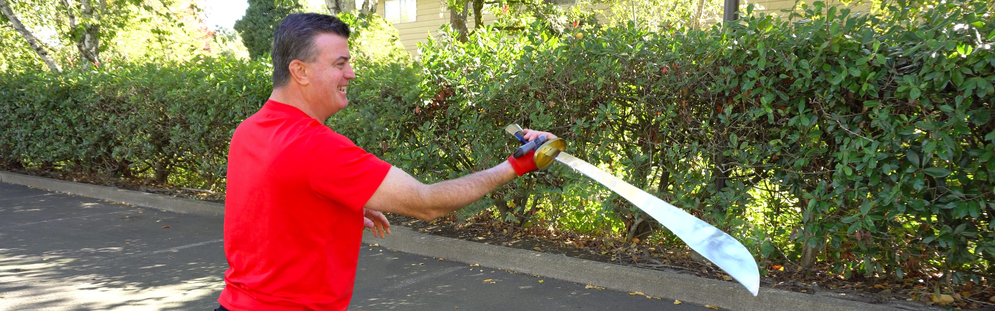 Dennis Roberts practicing martial arts