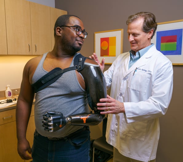 Lloyd with his prosthetist