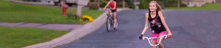 Amber Peterson riding bicycle
