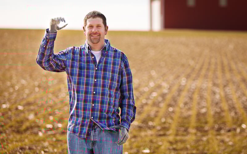 Jason Koger on his farm in Kentucky