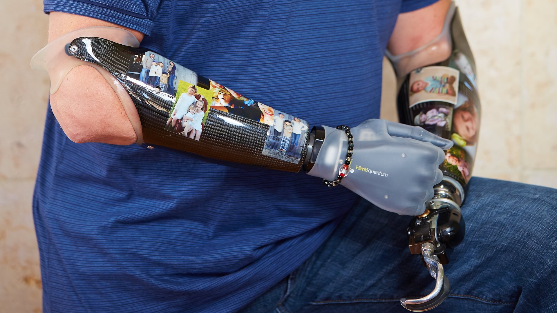 Jason Kogers silicone sockets with photos of his family embedded