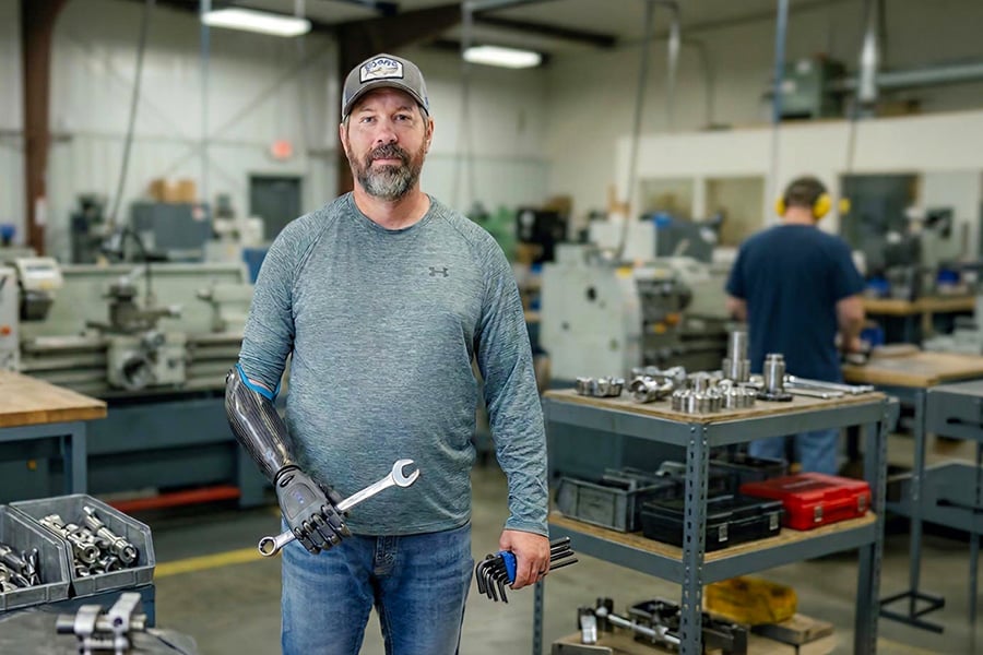 Todd Lucht at work with Myoelectric Upper Limb Prosthesis