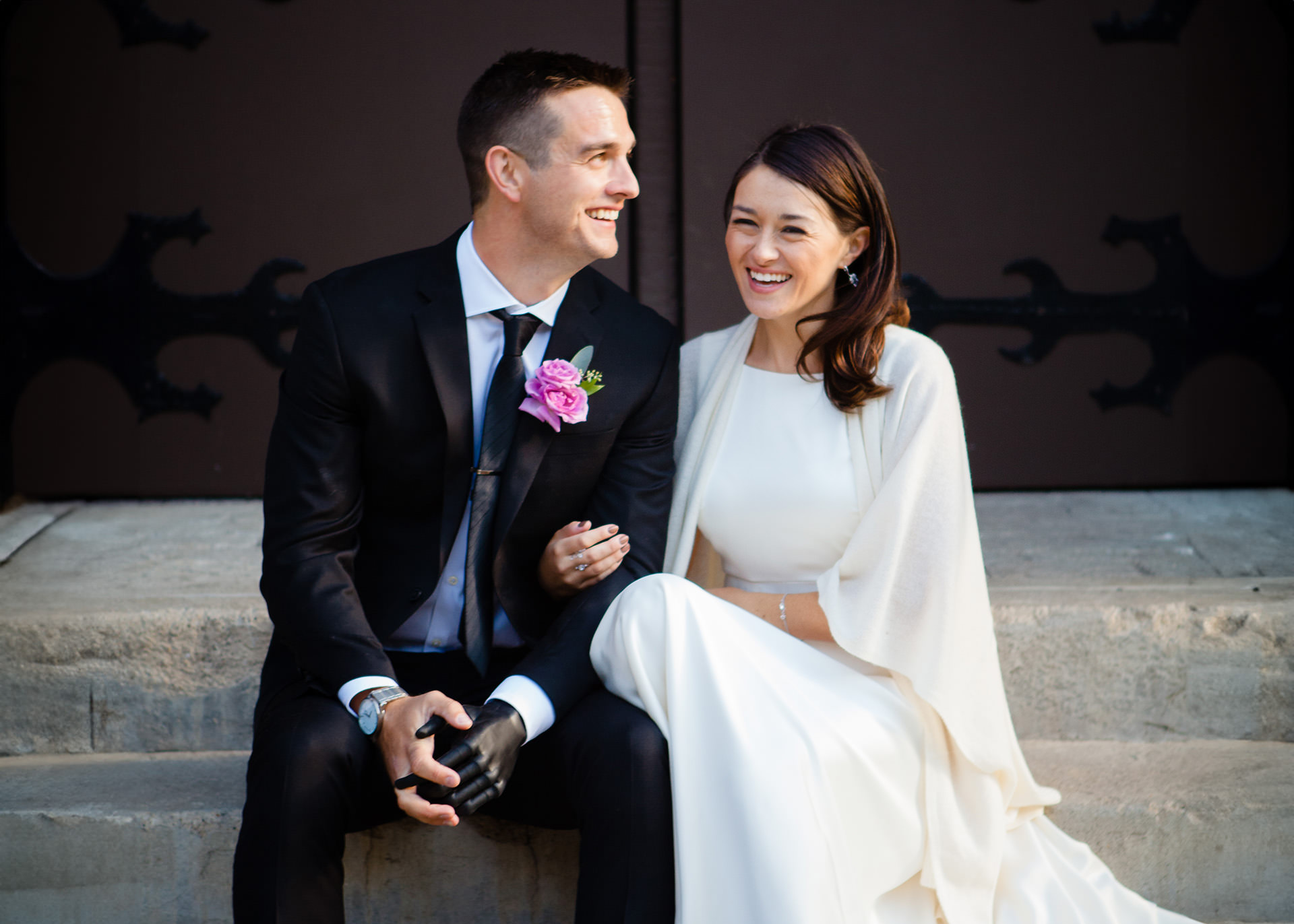 Tom Seibert and his bride at their wedding