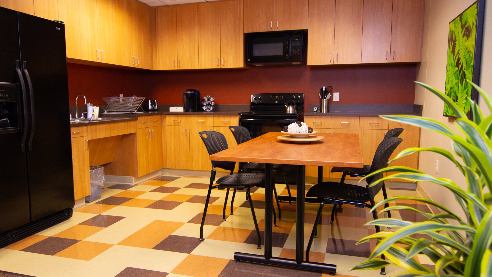 Kitchen, break room and therapy training area