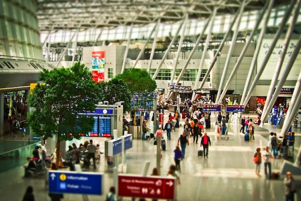 An image of a busy airport terminal.