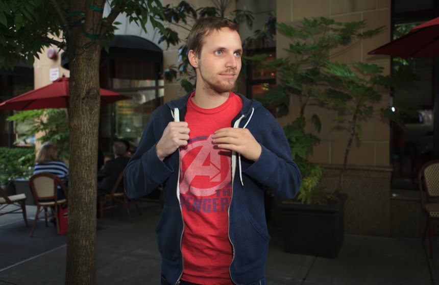 Jon Kondelik with his custom passive prosthesis