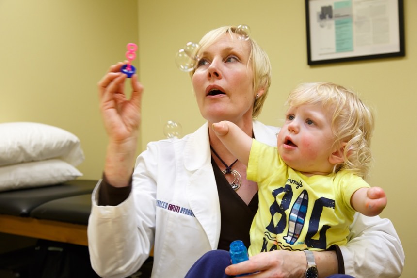 Baby Jameson with Therapist Kerstin Baun
