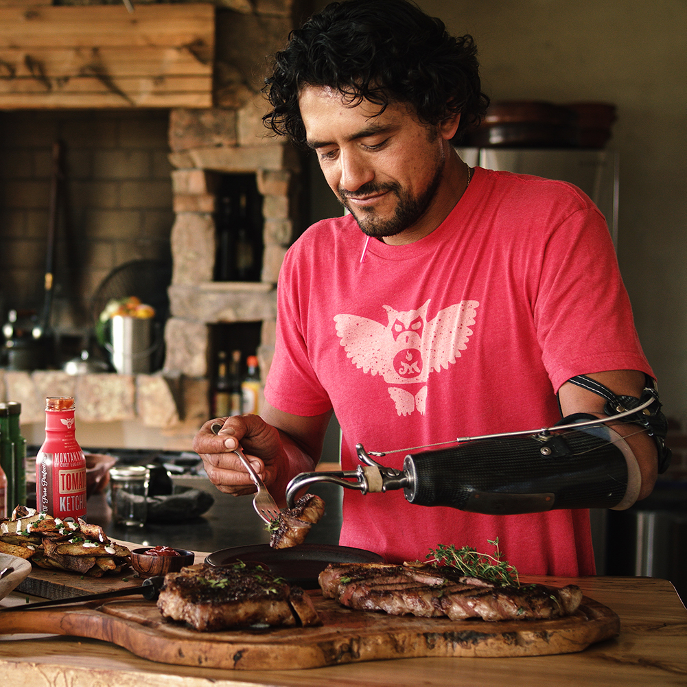 Eduardo Garcia cooking at home